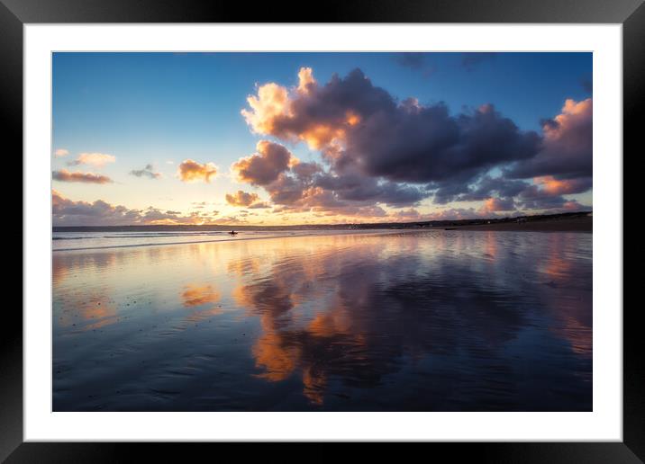 Sunset reflections. Framed Mounted Print by Matthew Grey