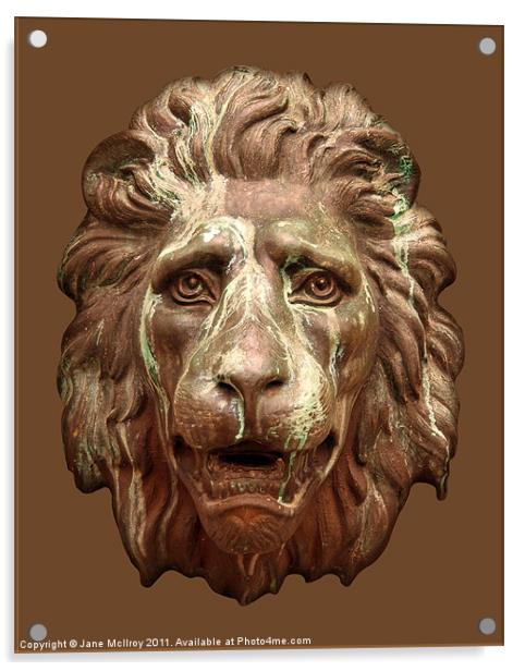 Antique Lion Face, Dublin Acrylic by Jane McIlroy