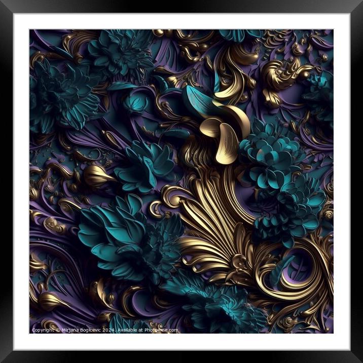 Beautiful elegant flower seamless pattern Framed Mounted Print by Mirjana Bogicevic