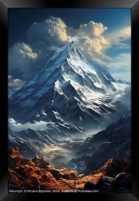 Majestic mountain view Framed Print by Mirjana Bogicevic