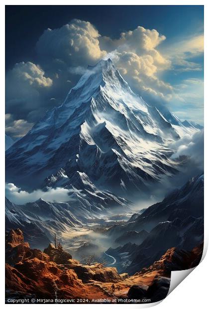 Majestic mountain view Print by Mirjana Bogicevic