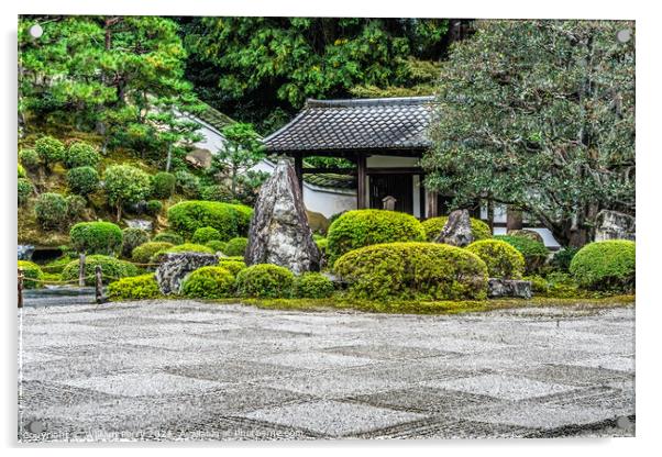 Colorful Zen Stone Garden Tofuku-Ji Buddhist Temple Kyoto Japan Acrylic by William Perry