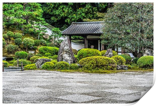 Colorful Zen Stone Garden Tofuku-Ji Buddhist Temple Kyoto Japan Print by William Perry