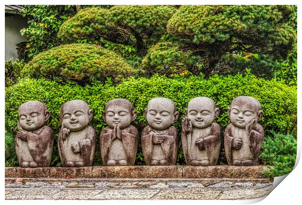Jizo Child Buddha Statues Tofuku-Ji Buddhist Temple Kyoto Japan Print by William Perry