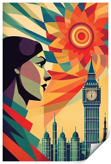 Vintage Travel Poster London Print by Steve Smith