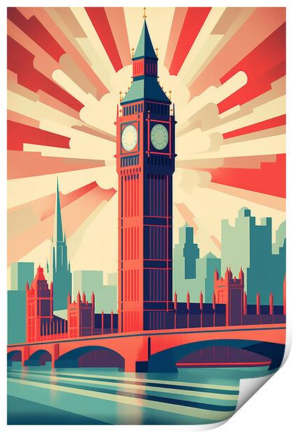 Vintage Travel Poster London Print by Steve Smith