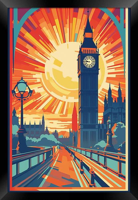 Vintage Travel Poster London Framed Print by Steve Smith
