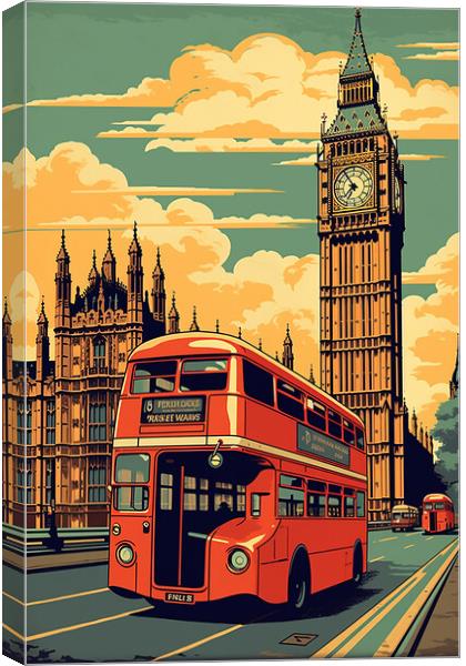 Vintage Travel Poster London Canvas Print by Steve Smith