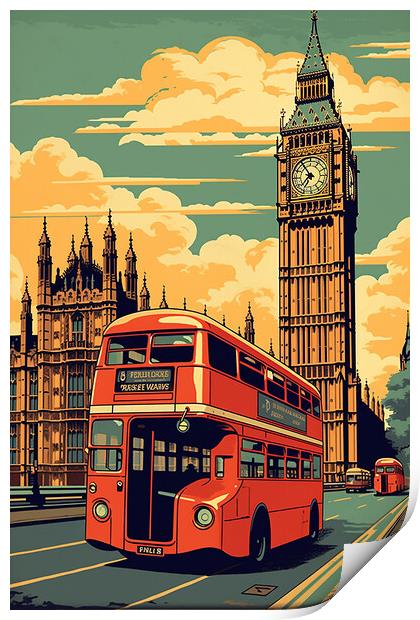 Vintage Travel Poster London Print by Steve Smith