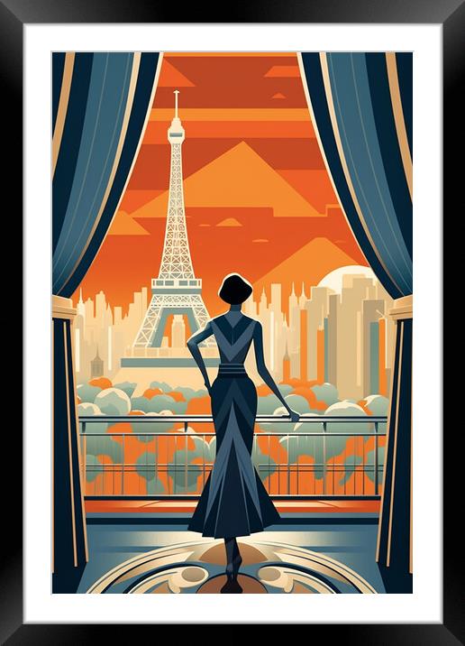 Vintage Travel Poster Paris Framed Mounted Print by Steve Smith