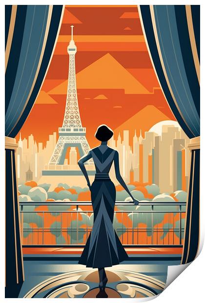 Vintage Travel Poster Paris Print by Steve Smith