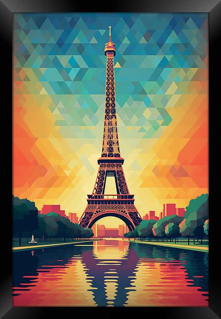 Vintage Travel Poster Paris Framed Print by Steve Smith