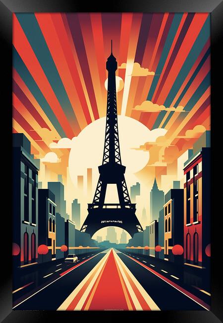 Vintage Travel Poster Paris Framed Print by Steve Smith