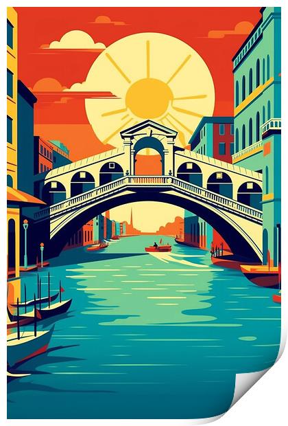 Vintage Travel Poster Venice Print by Steve Smith