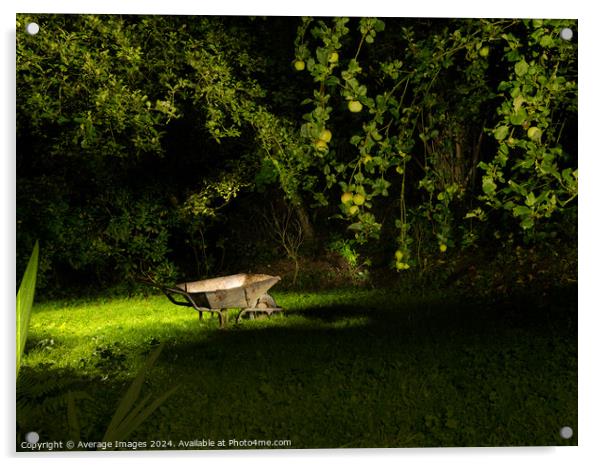 Wheelbarrow by night Acrylic by Ironbridge Images