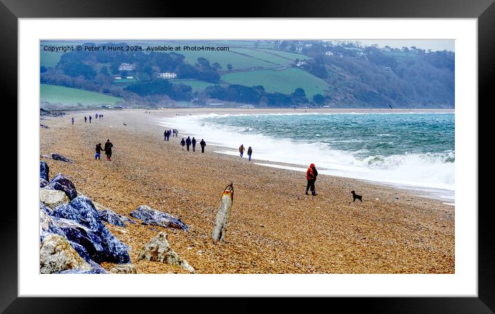 A Wild And Windy Slapton Sands Framed Mounted Print by Peter F Hunt