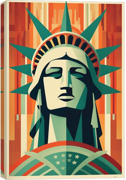 Vintage Travel Poster New York Canvas Print by Steve Smith