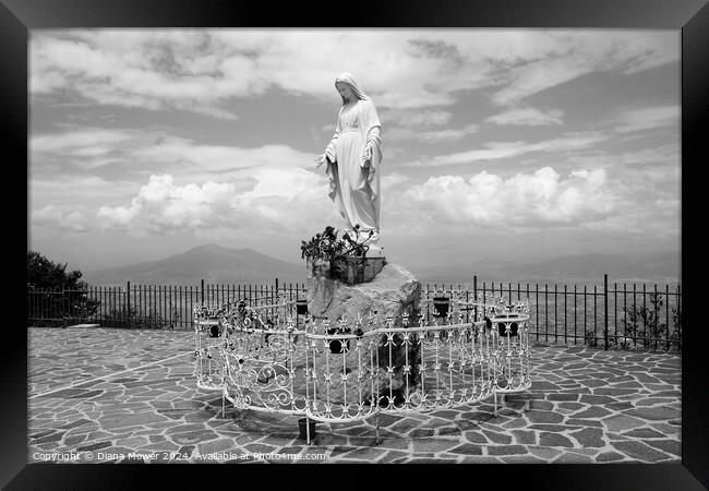 Holy Mary of Reception Mount Faito Sorrento Italy Framed Print by Diana Mower