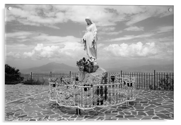 Holy Mary of Reception Mount Faito Sorrento Italy Acrylic by Diana Mower