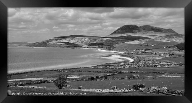 The Isle of Arran Monochrome Framed Print by Diana Mower