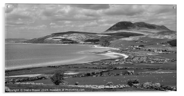 The Isle of Arran Monochrome Acrylic by Diana Mower
