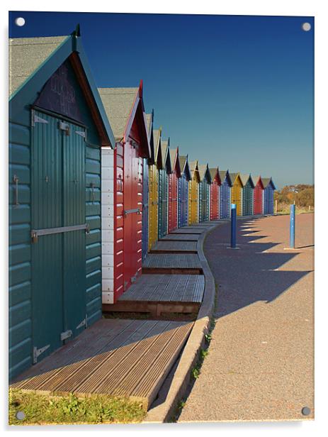 Warren Beach Huts Acrylic by Phil Wareham