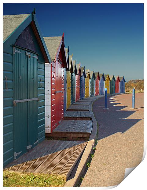 Warren Beach Huts Print by Phil Wareham