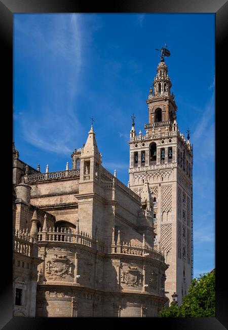 Seville Cathedral With Giralda Bell Tower Framed Print by Artur Bogacki