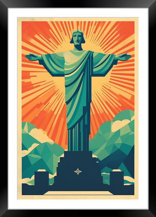Vintage Travel Poster Rio De Janeiro Framed Mounted Print by Steve Smith