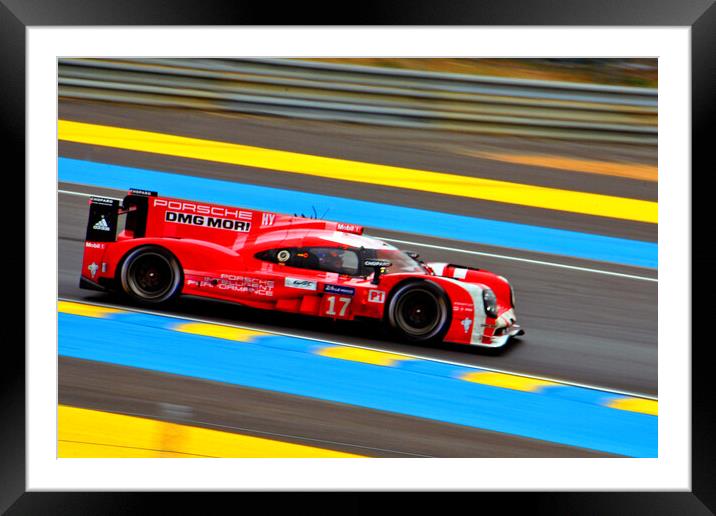 Porsche 919 Hybrid Sports Motor Car Framed Mounted Print by Andy Evans Photos