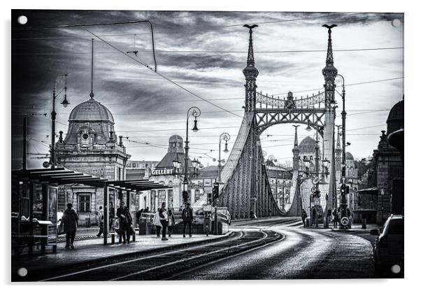 Elizabeth Bridge Budapest Acrylic by David Jeffery