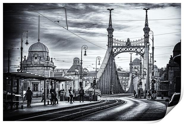 Elizabeth Bridge Budapest Print by David Jeffery