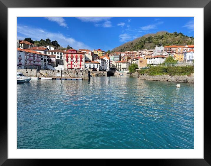 Harbor view of the coastal town of Mundaka, Spain Framed Mounted Print by Lensw0rld 