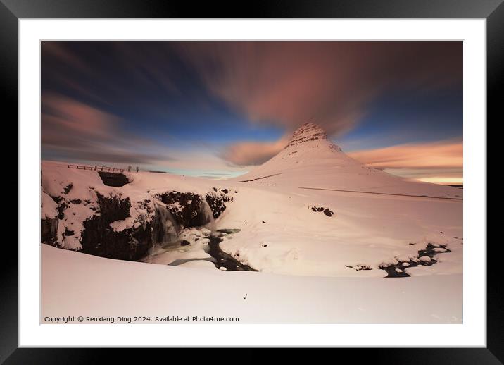 Sunrise at Kirkjufell Iceland  Framed Mounted Print by Renxiang Ding