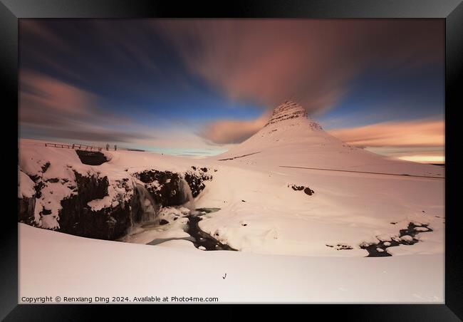 Sunrise at Kirkjufell Iceland  Framed Print by Renxiang Ding