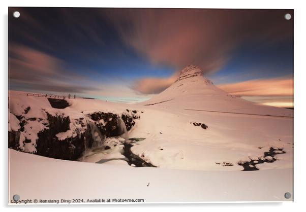 Sunrise at Kirkjufell Iceland  Acrylic by Renxiang Ding