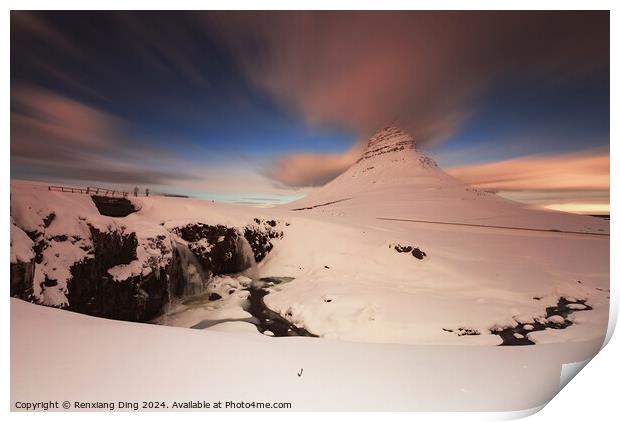 Sunrise at Kirkjufell Iceland  Print by Renxiang Ding