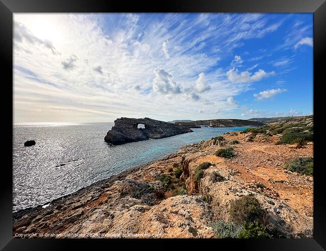 Blue Lagoon Comino, Malta Framed Print by Graham Lathbury