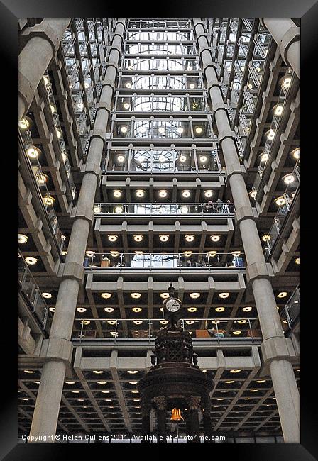 INSIDE THE LLOYDS BUILDING Framed Print by Helen Cullens