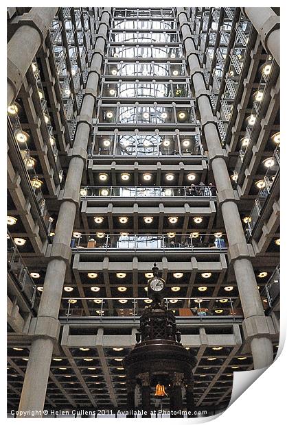INSIDE THE LLOYDS BUILDING Print by Helen Cullens