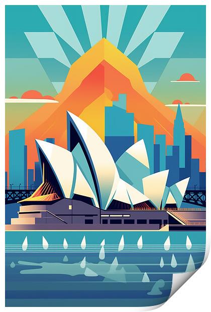 Vintage Travel Poster Sydney Print by Steve Smith