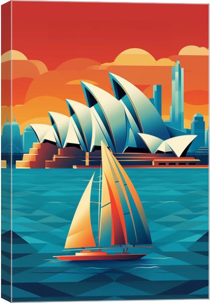 Vintage Travel Poster Sydney Canvas Print by Steve Smith