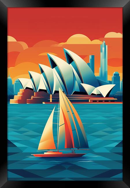 Vintage Travel Poster Sydney Framed Print by Steve Smith