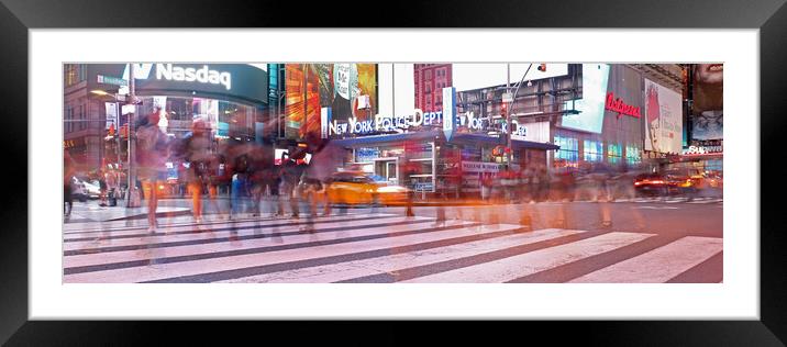 Rush hour in New York City Framed Mounted Print by Michael Hopes