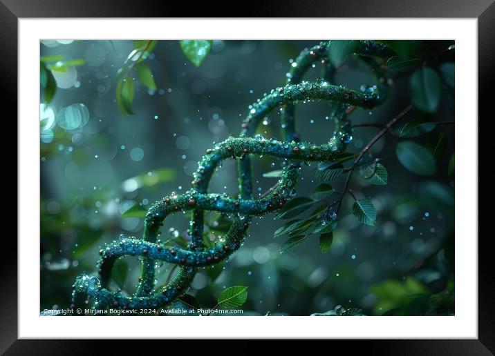 Enchanted Evening Dew on the Spiraling DNA Vines Framed Mounted Print by Mirjana Bogicevic