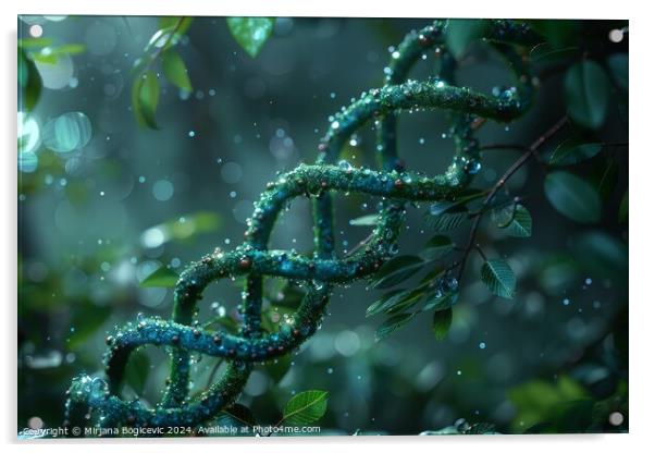 Enchanted Evening Dew on the Spiraling DNA Vines Acrylic by Mirjana Bogicevic