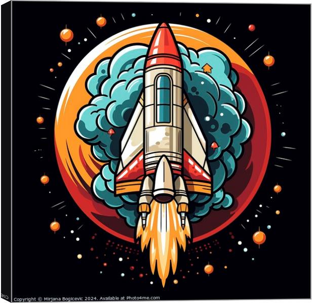 Rocket icon Canvas Print by Mirjana Bogicevic