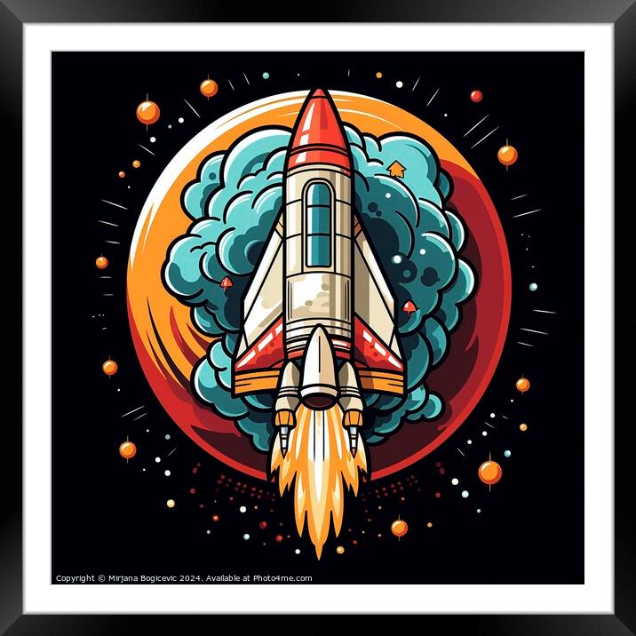 Rocket icon Framed Mounted Print by Mirjana Bogicevic