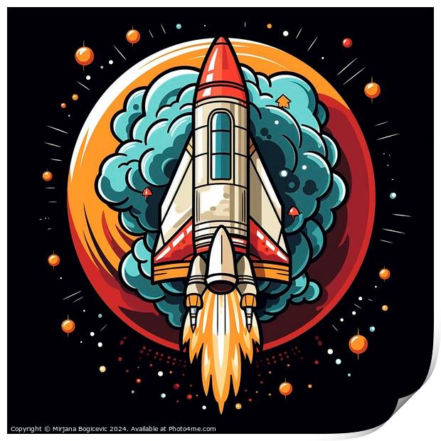 Rocket icon Print by Mirjana Bogicevic