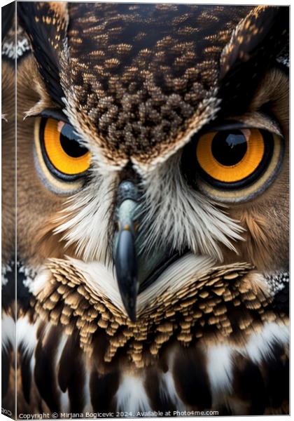 Owl closeup Canvas Print by Mirjana Bogicevic